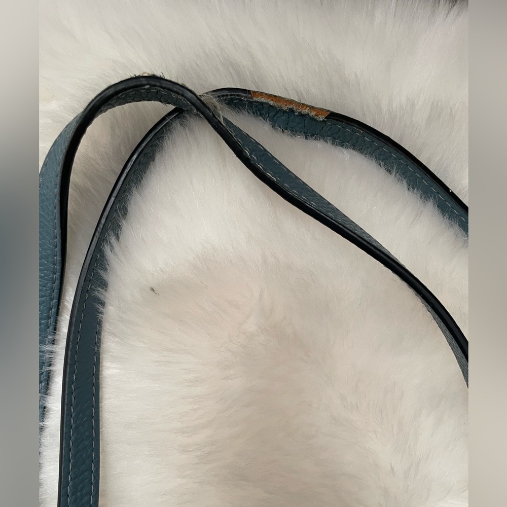 Coach Teal Leather Tote Bag - Picture 2 of 12